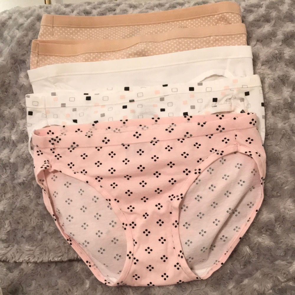 Hanes Cotton Bikini Panties 5 Pairs Sz 6 NWOT